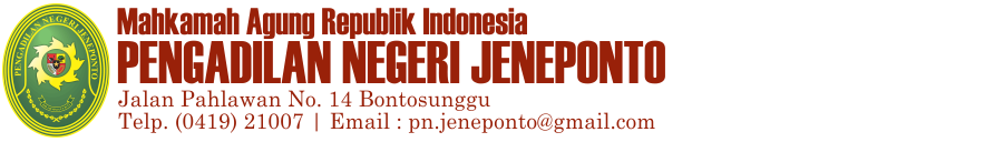Logo Pengadilan Negeri Jeneponto Kelas II